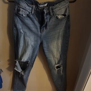 KanCan Light Blue Distressed Ankle Jeans